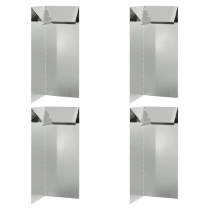 4er Set vidaXL Schneckenzaun, silberner Stahl, 10x10x25cm, für den Schutz von Pflanzen im Garten.