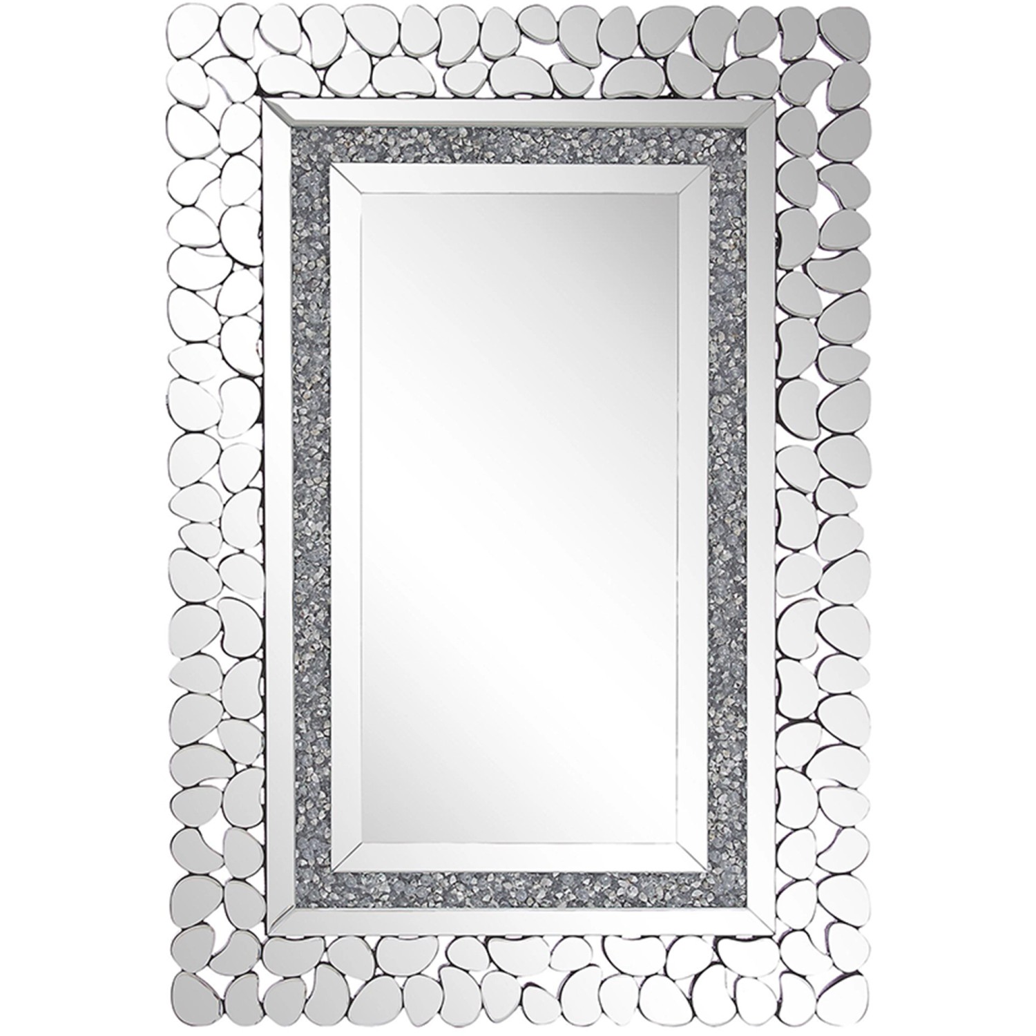 Beliani Wandspiegel PABU Silber 2x60x90