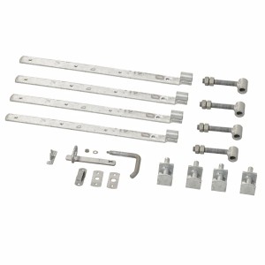 Beschläge-Set für Doppeltor Retro Nadelholz, weiß, 300x120cm, Gartentor-Zubehör.