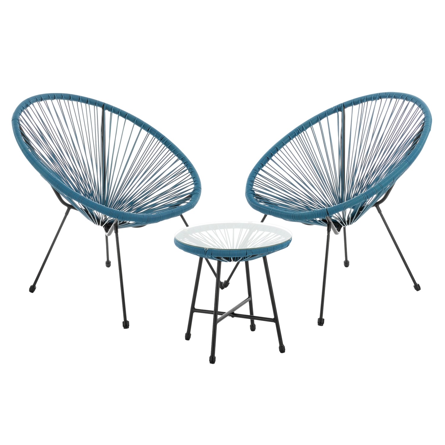 Svita Bali Balkon Möbel Set Lounge Garnitur Relax Egg-Chair Flecht-Design B günstig online kaufen