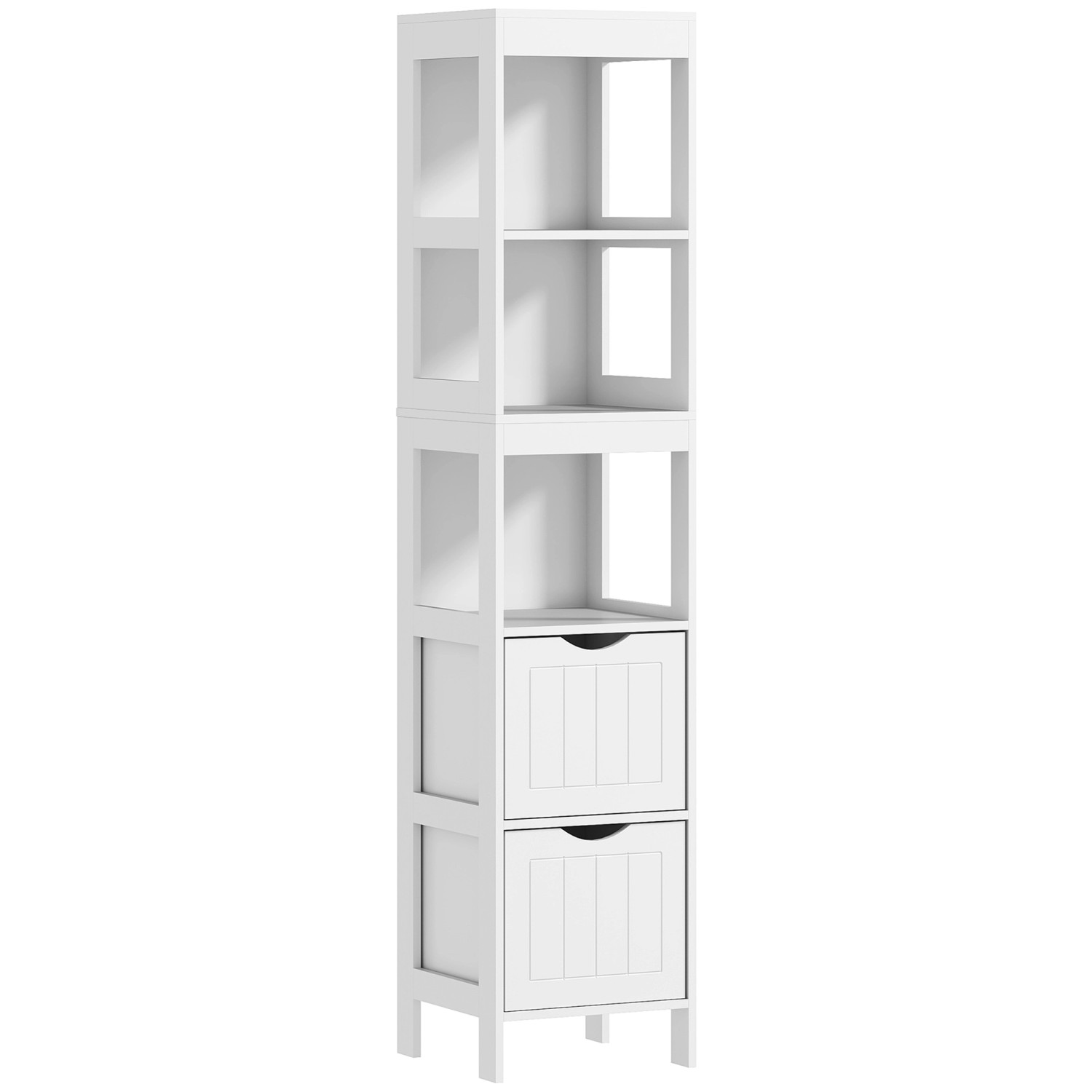HOMCOM Badezimmerschrank Spanplatte MDF Weiß 30L x 30B x 141,2H cm günstig online kaufen