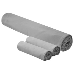 vidaXL Sporthandtuch Set 3-Tlg Dunkelgrau Polyester und Polyamid 42011500