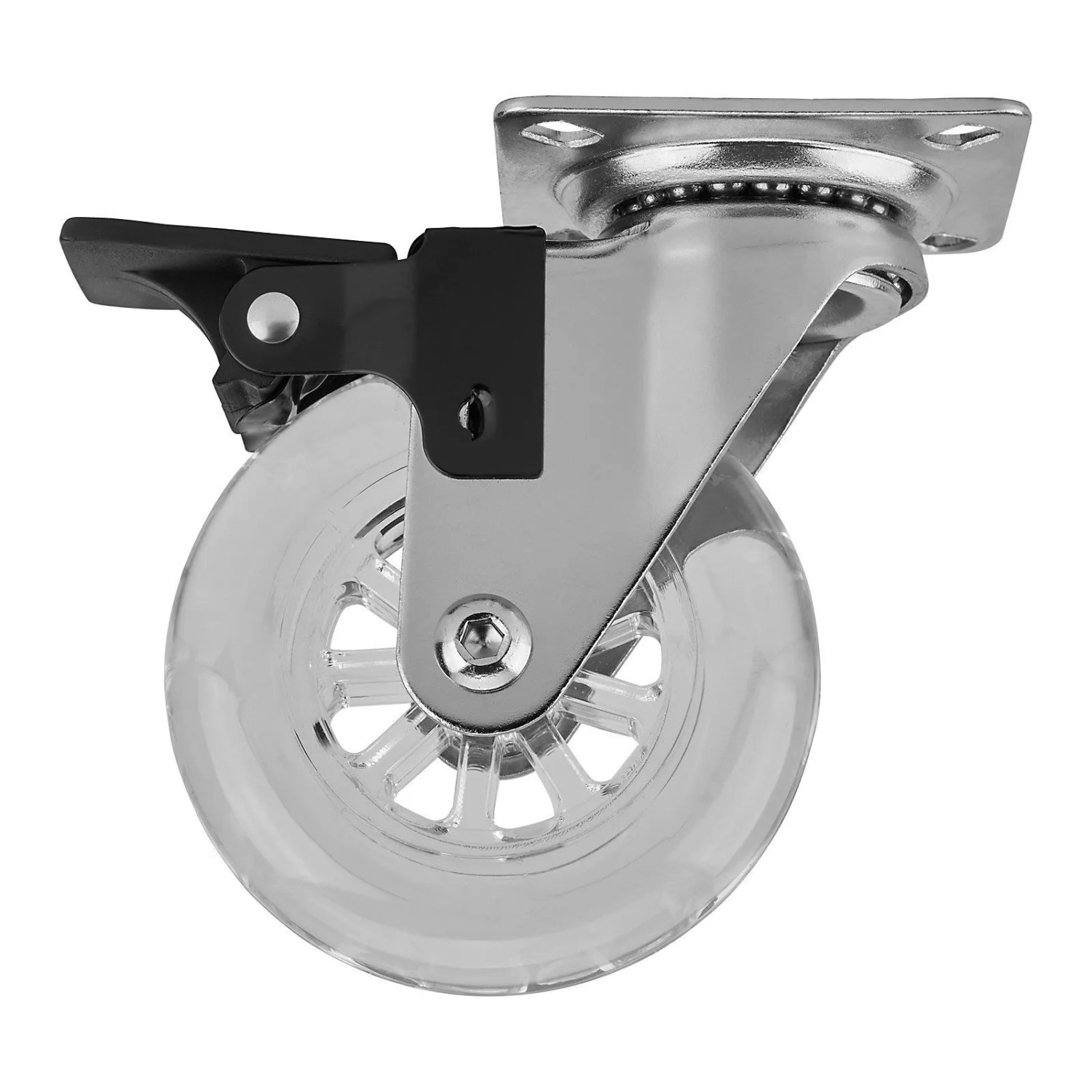 SOTECH Möbelrolle SWIFT Ø75 mm Tragkraft Bis 35 Kg Je Rolle Transparent mit Feststeller