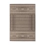 Rechteckiger, braun-cremefarbener Outdoor-Teppich mit modernem Muster, 80x150 cm.