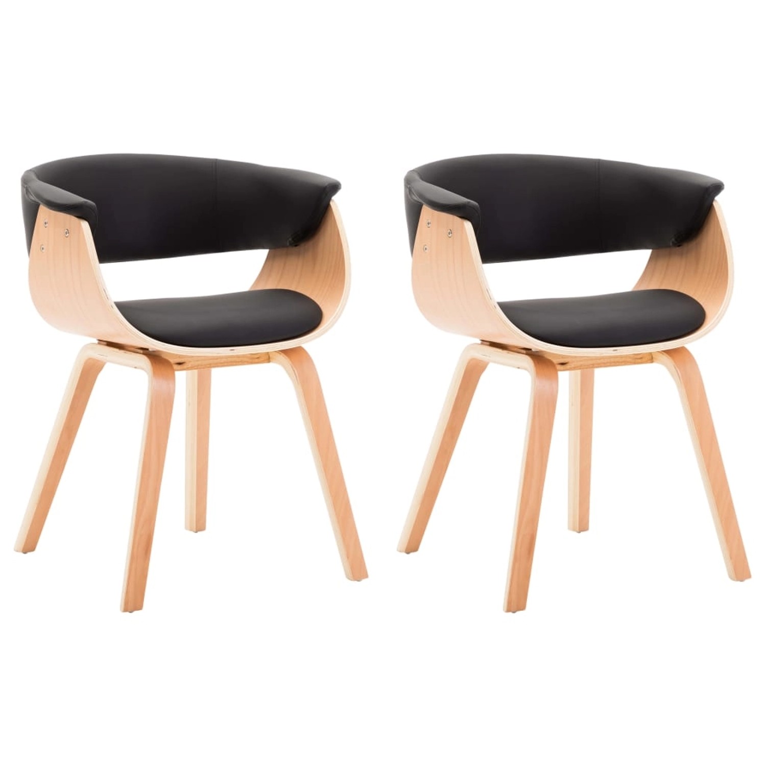 vidaXL Esszimmerstühle 2 Stk Schwarz Bugholz und Kunstleder 278733 günstig online kaufen