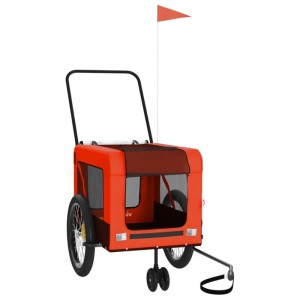 vidaXL Fahrradanhänger Hunde Orange und Schwarz Oxford-Gewebe & Eisen 93942