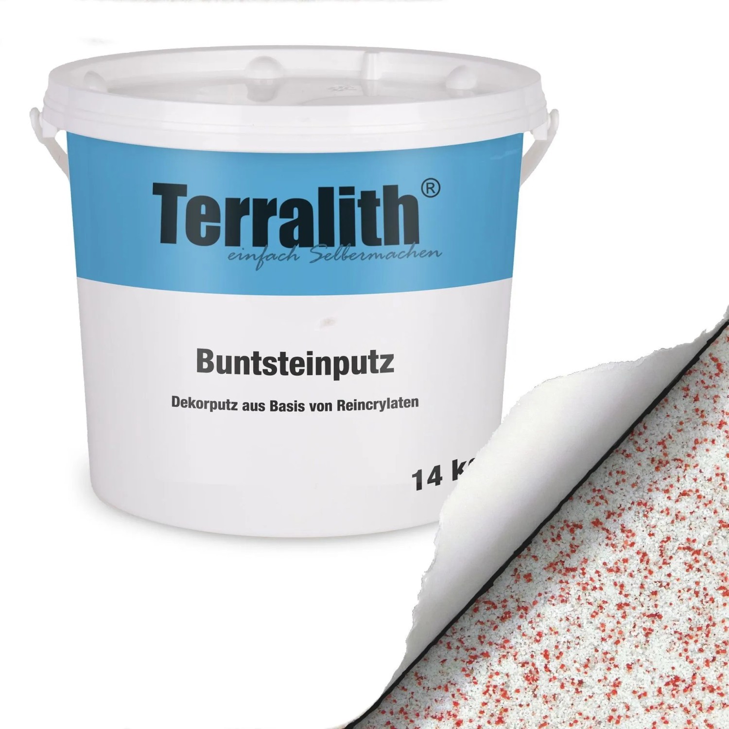 Terralith Buntsteinputz Mosaikputz 2mm 14 kg BSP105 Weiss Rot