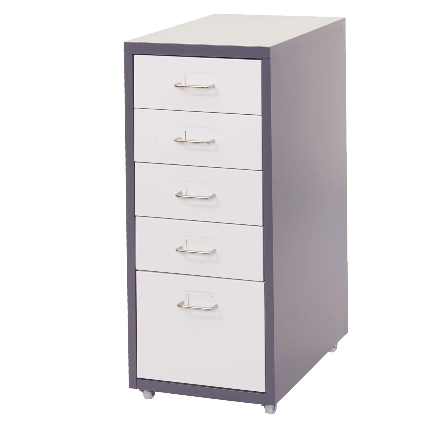 MCW Rollcontainer Preston T851 Dunkelgrau Weiß 5 Schubladen günstig online kaufen