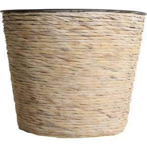Waschweißer Hyazinthe Pflanztopf, Ø 40cm, handgefertigt aus Naturmaterialien für den Innenbereich.