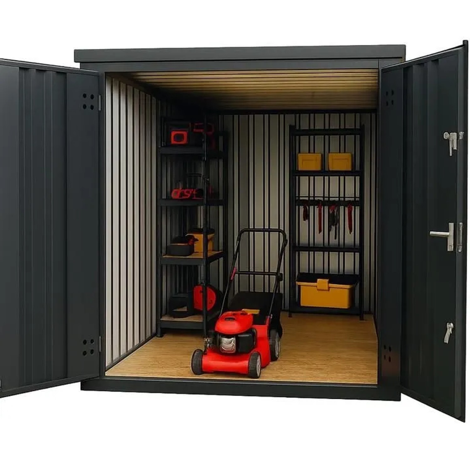 LagercontainerXXL 2m Lagercontainer mit Doppeltür & Doppelverriegelung RAL7 günstig online kaufen