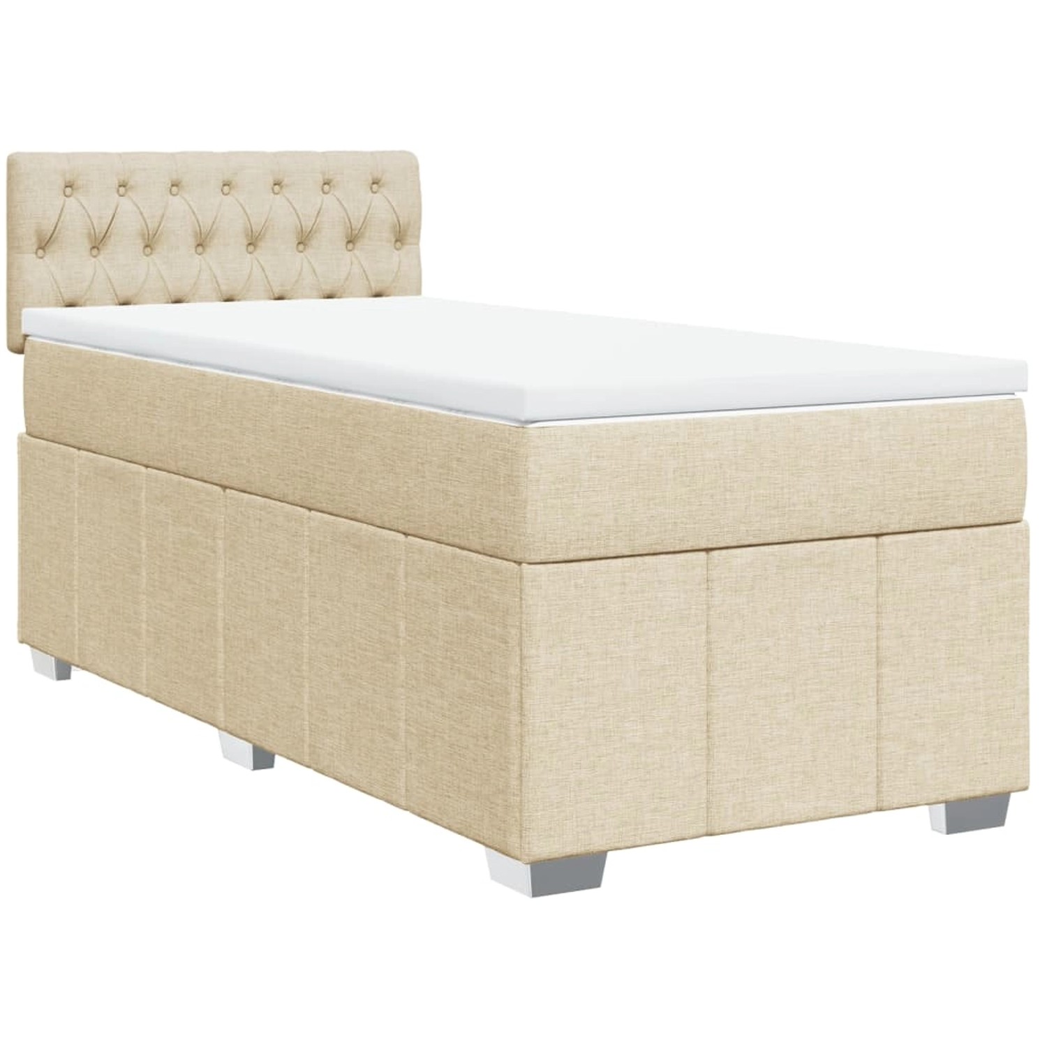 vidaXL Boxspringbett mit Matratze Creme 90x190 cm Stoff 3286935 günstig online kaufen