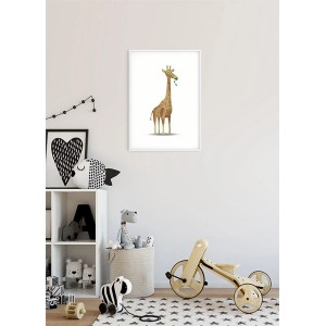 Komar Wandbild „Cute Giraffe“ (30x40 cm) im Kinderzimmer.