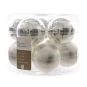 Kaemingk Weihnachtsbaumkugeln Glas  6 cm 10 Stueck Silber Matt Glaenzend