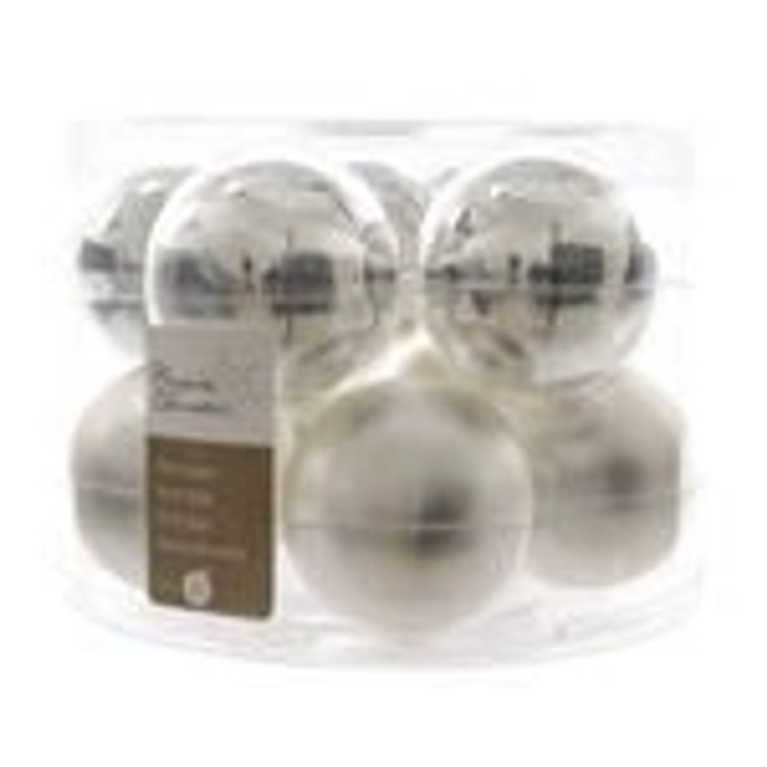 Thumbnail - Kaemingk Weihnachtsbaumkugeln Glas 6 cm 10 Stueck Silber Matt Glaenzend