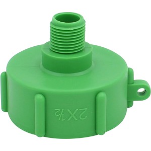 Grüner IBC Adapter 21 mm (G 1/2) AG für Regentonnen und Wasserzapfstellen.
