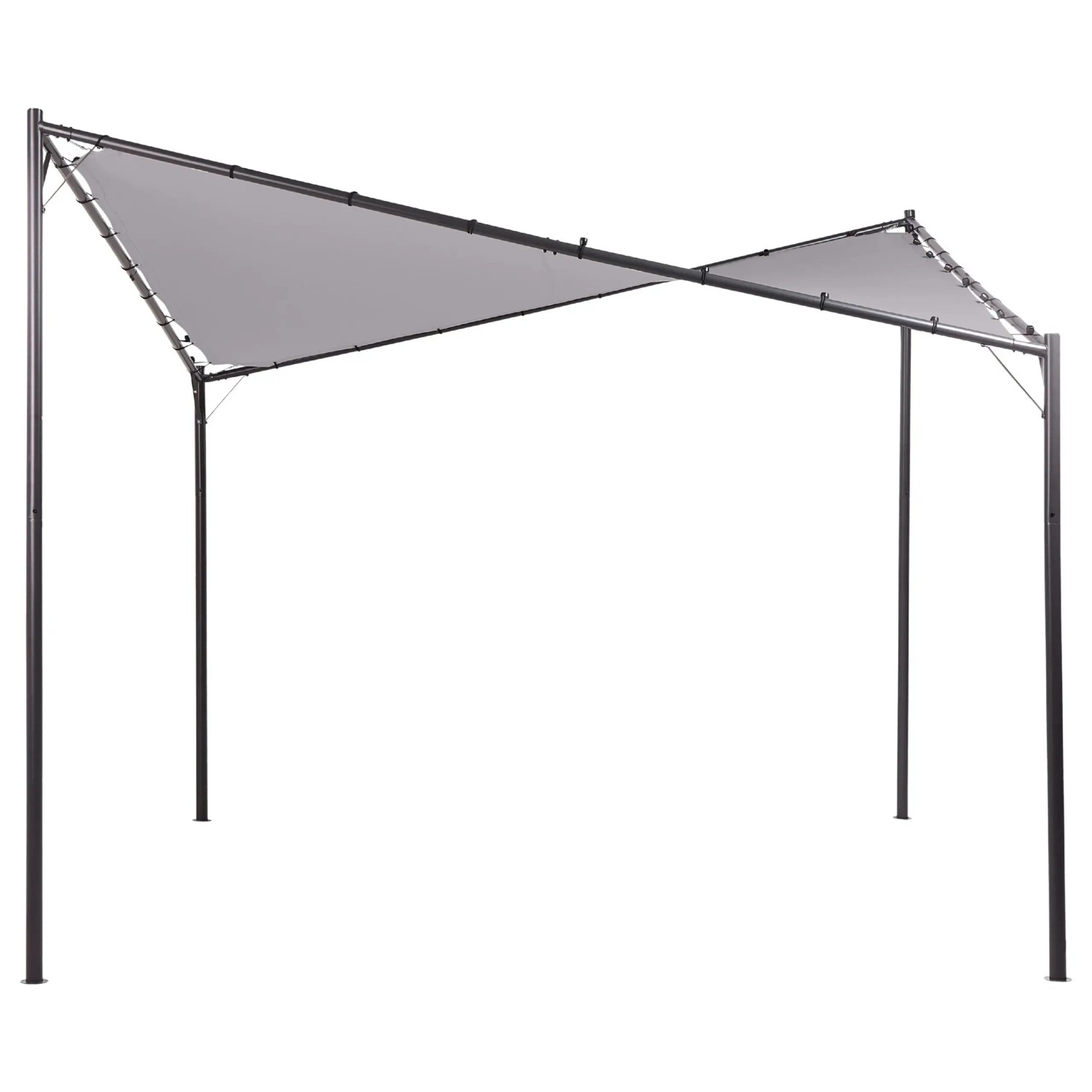 Beliani Garten-Pergola AVENTINE Grau Schwarz 300x300x260