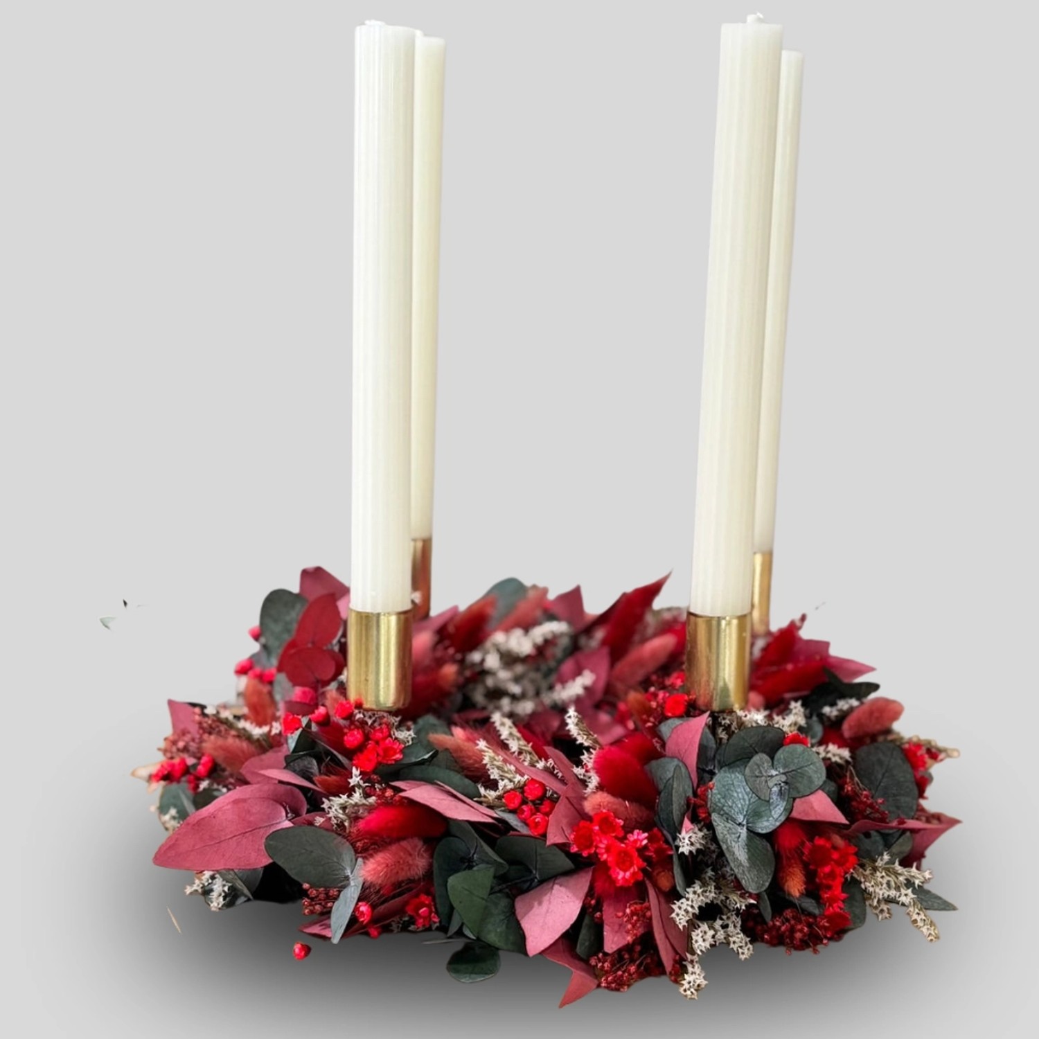 Lykke&You Adventskranz Eukalyptus Joy in Rot und Grün