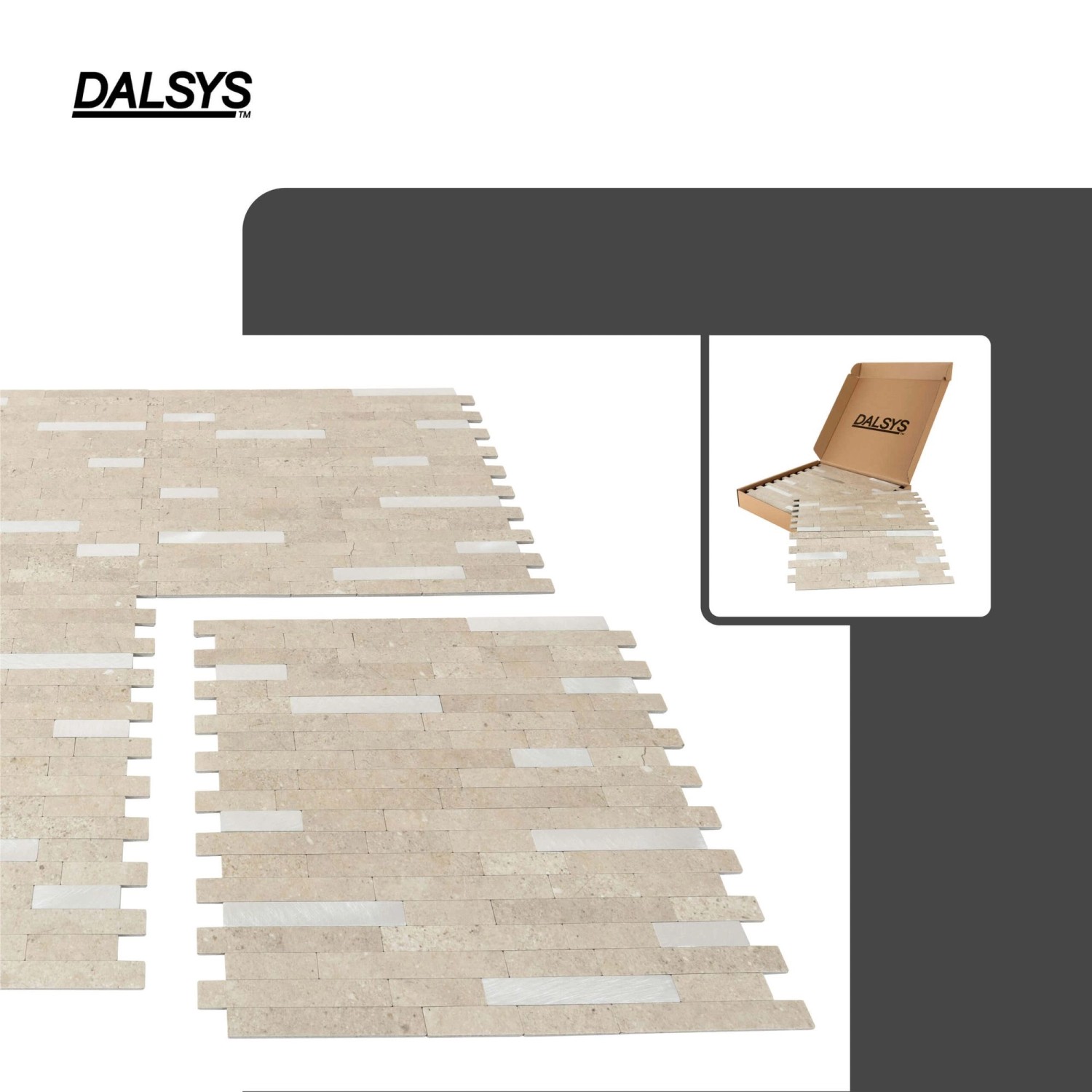 Dalsys Selbstklebende Fliesen 1m² 11 Stück Stein- Marmoroptik Sand Silber_3