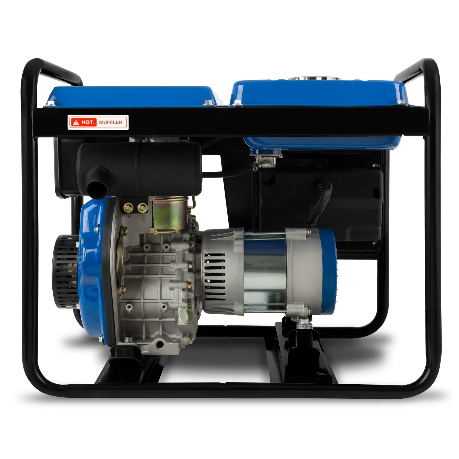 EBERTH Diesel Stromerzeuger, 2000 Watt, mit blauem Tank und schwarzem Rahmen.
