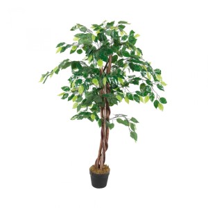 Lex Kunstpflanze Ficus Dekobaum Holzstamm Zimmerpflanze Kunstbaum 462 Blätter 115cm