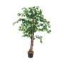 Lex Kunstpflanze Ficus, 115 cm, mit 462 Blättern und Holzstamm im Topf.
