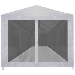 Weißes vidaXL Partyzelt 12x3m mit Mesh-Seitenwänden für Outdoor-Events.