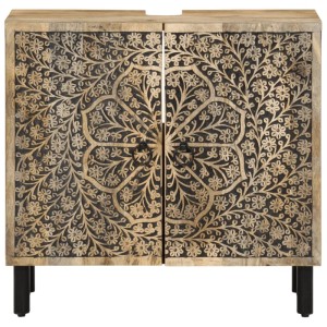 vidaXL Waschbeckenunterschrank 62x33x58 cm Massivholz Mango 358231