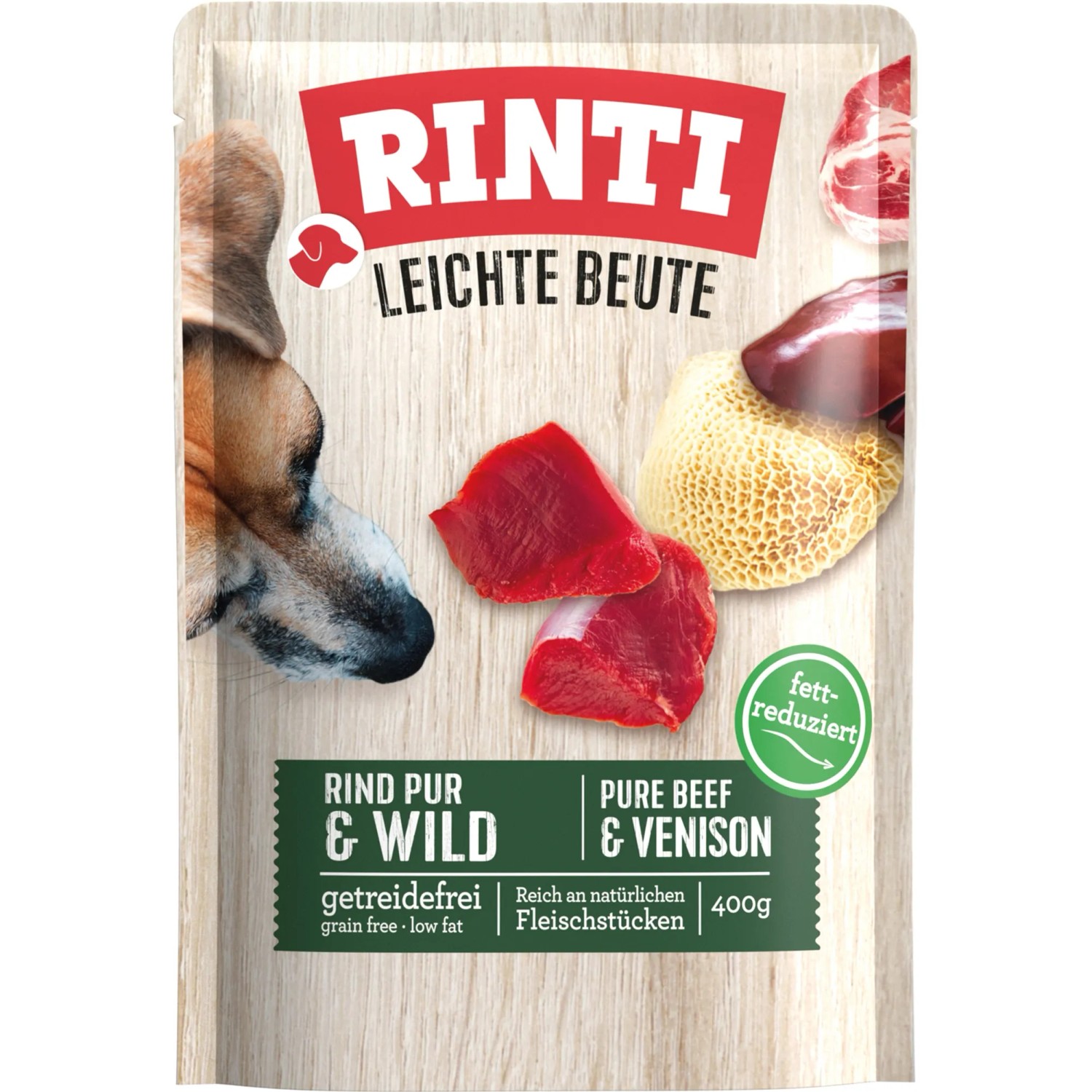 Rinti Hunde-Nassfutter Feine Beute Rind Pur und Wild 400 g