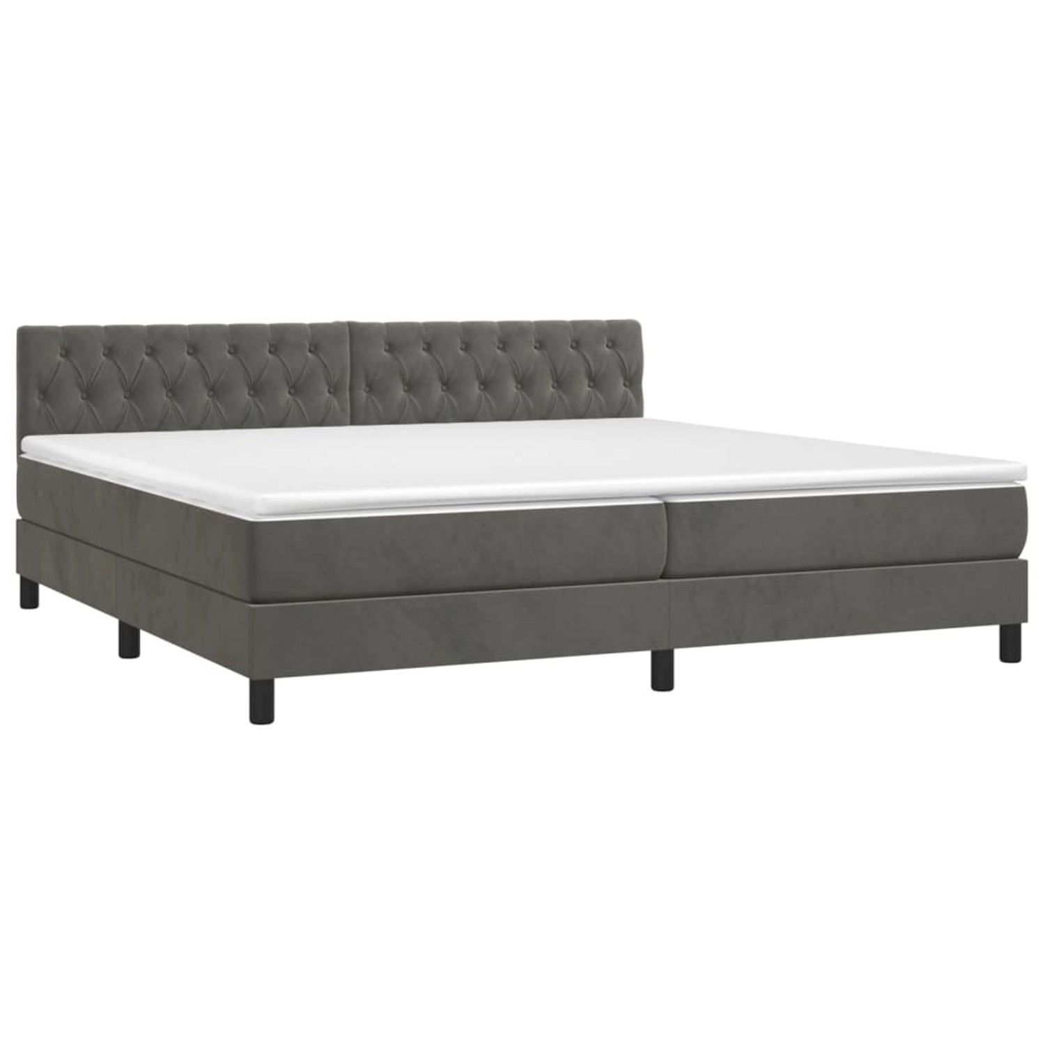 vidaXL Boxspringbett mit Matratze & LED Dunkelgrau 200x200 cm Samt 3134604 günstig online kaufen