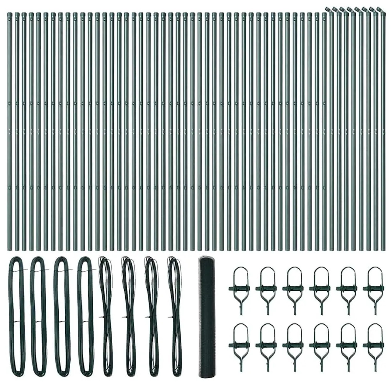 vidaXL Zaunpfosten Grün 100 x 1,2 m 25 mm Netz Stahl und PVC 3352749 günstig online kaufen