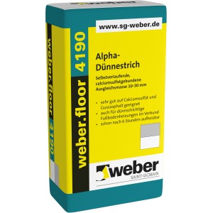 Sack weber.floor 4190 Alpha-Dünnestrich, selbstverlaufende Ausgleichsmasse für Bodenbeläge.