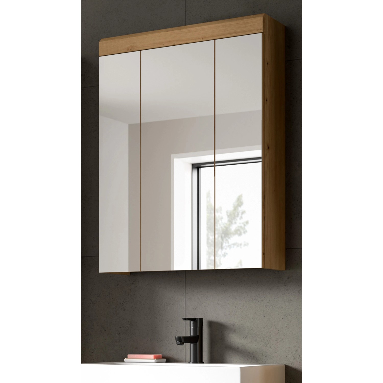 Inn.Furn Badezimmer Spiegelschrank 60 cm in Eiche Shawn günstig online kaufen