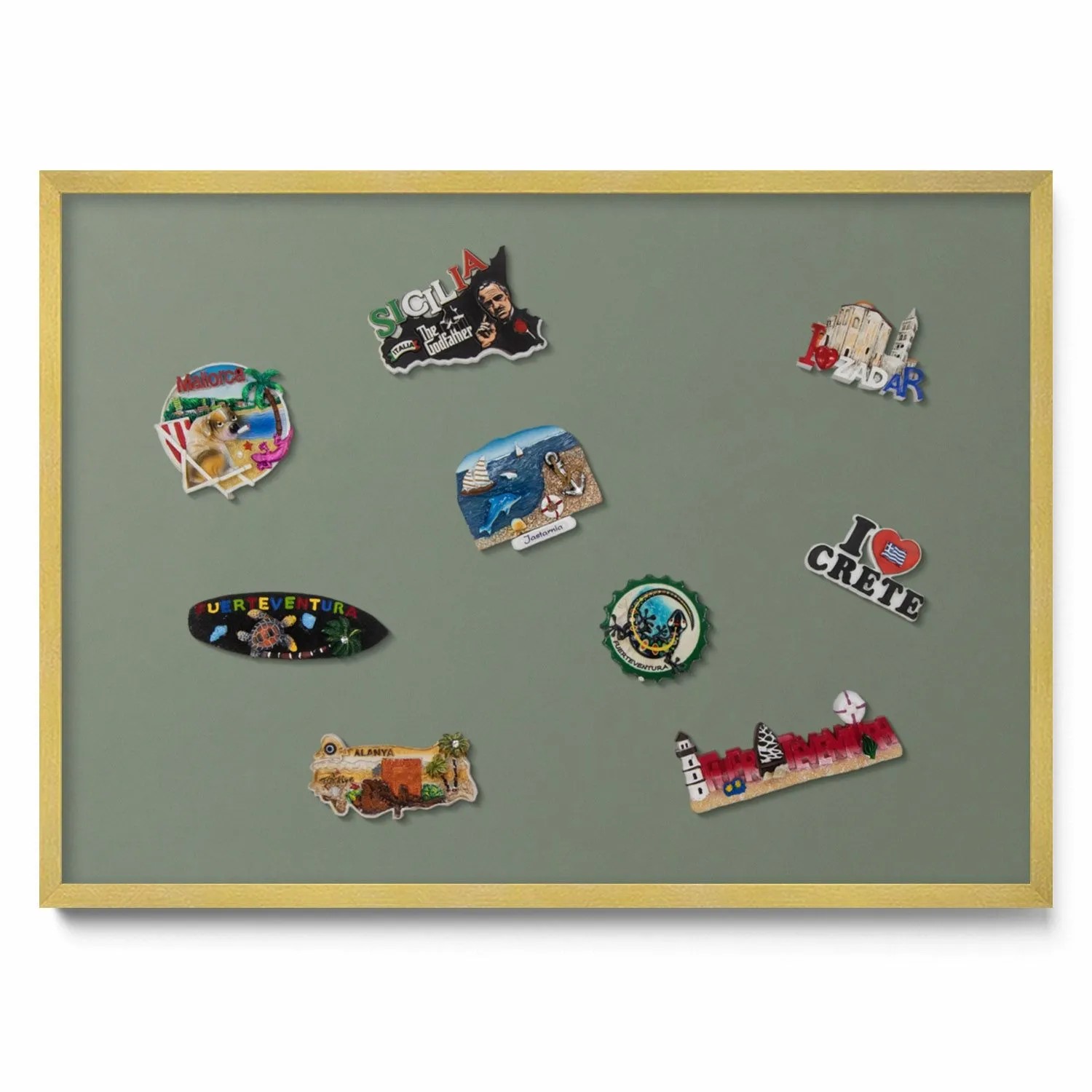 Tulup Magnettafel Wand-Magnettafel für Reisesouvenirs Olivfarben 70x50 cm B günstig online kaufen