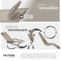 Tectake Sonnenliege Paulina Mit Textilene Ergonomisch  Atmungsaktiv  Widerstandsfähig und Faltbar  150 x 73 x 93 cm Beige_4