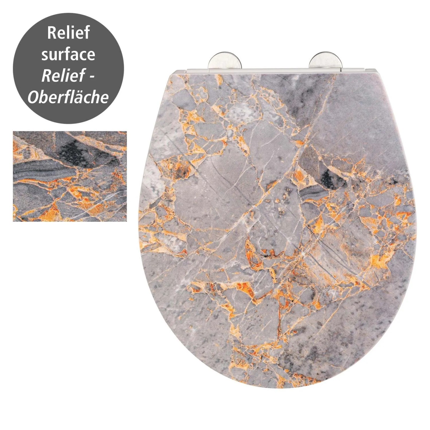 Wenko Premium WC-Sitz Grey Marble aus Duroplast mit Absenkautomatik_7