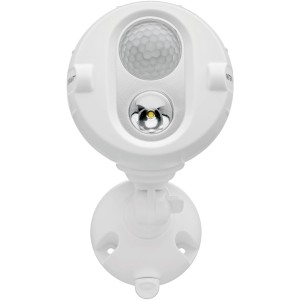 Weißer Mr. Beams LED-Außenstrahler MBN340 mit Bewegungsmelder für den Außenbereich.