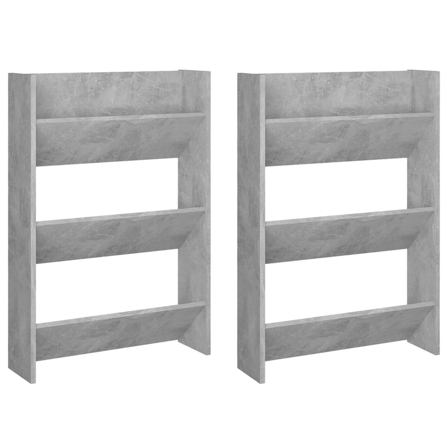 vidaXL Wand-Schuhschränke 2 Stk Betongrau 60x18x90 cm Holzwerkstoff 806768 günstig online kaufen