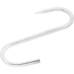 Verzinkter Fleischerhaken, 100 mm, Ø 4,4 mm, S-Form, für Ketten und weiche Gegenstände.