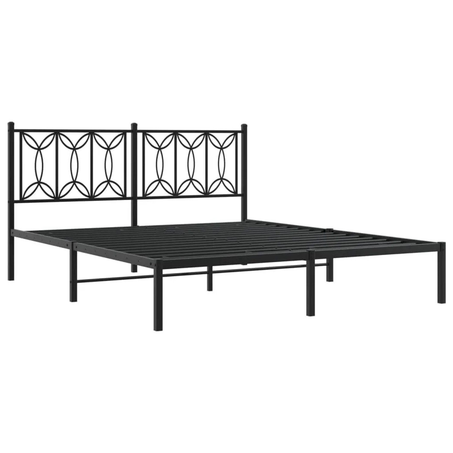 vidaXL Bettgestell mit Kopfteil Metall Schwarz 160x200 cm 376131 günstig online kaufen