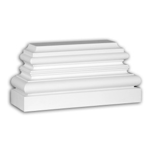 Weißer PROFHOME Pilaster Sockel 453301, Fassadenelement aus Polyurethan Hartschaum für den Außenbereich.