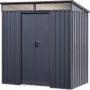 Floraworld Metall-Gerätehaus in Anthrazit, 2 m², mit Doppeltür. Ideal zur Aufbewahrung im Garten.
