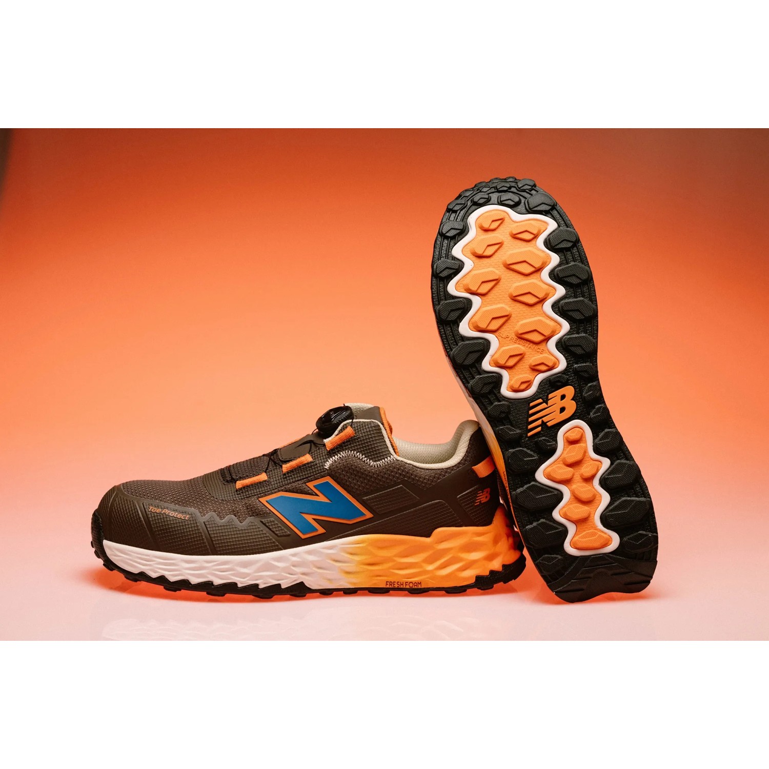 New Balance Cremorne BOA S3 Sicherheitsschuh in Schoko-Orange, Größe 40.5, mit durchstichhemmender Sohle.