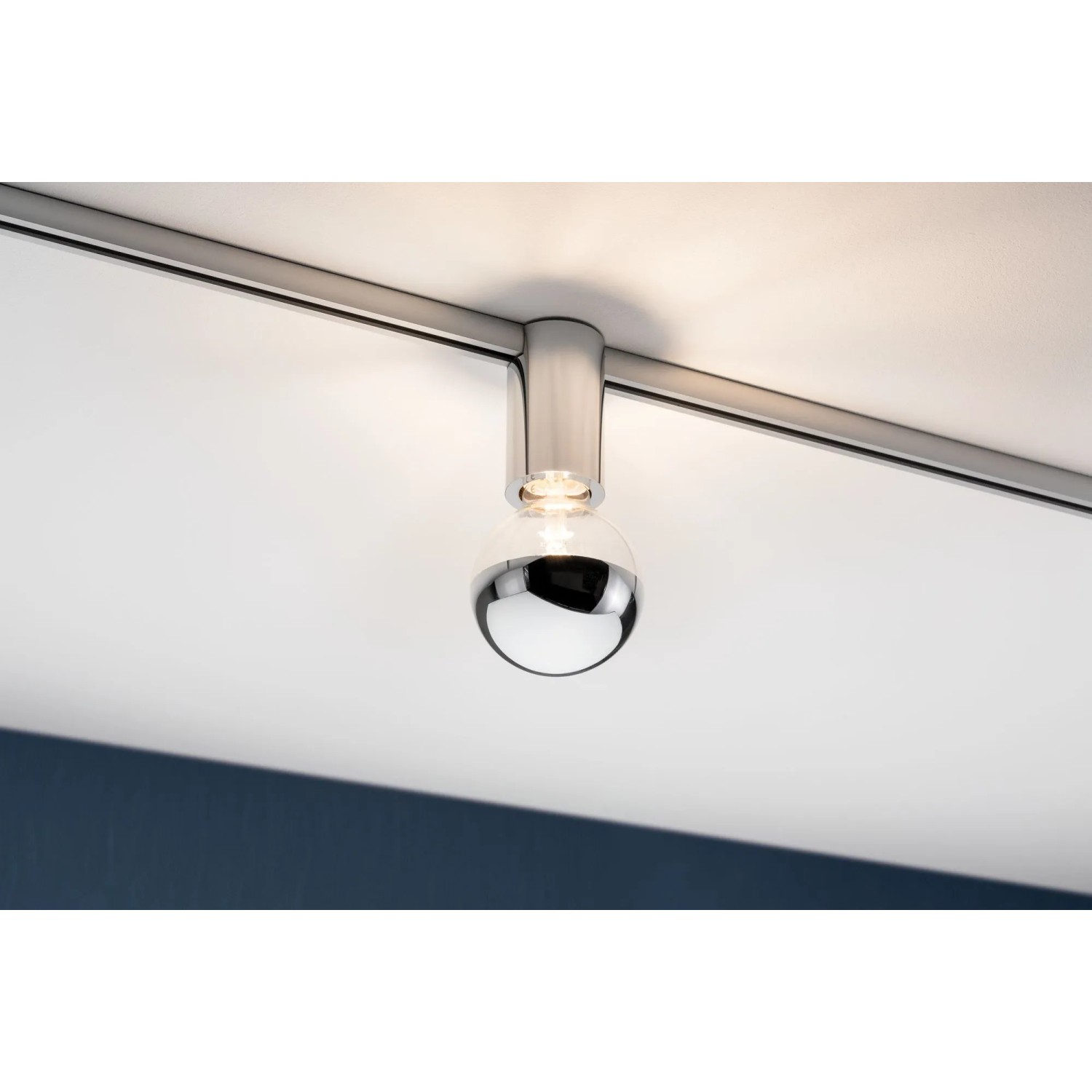 Paulmann URail Spot Ceiling Socket, Chrom, dimmbar, mit E27 Fassung an Schienensystem.