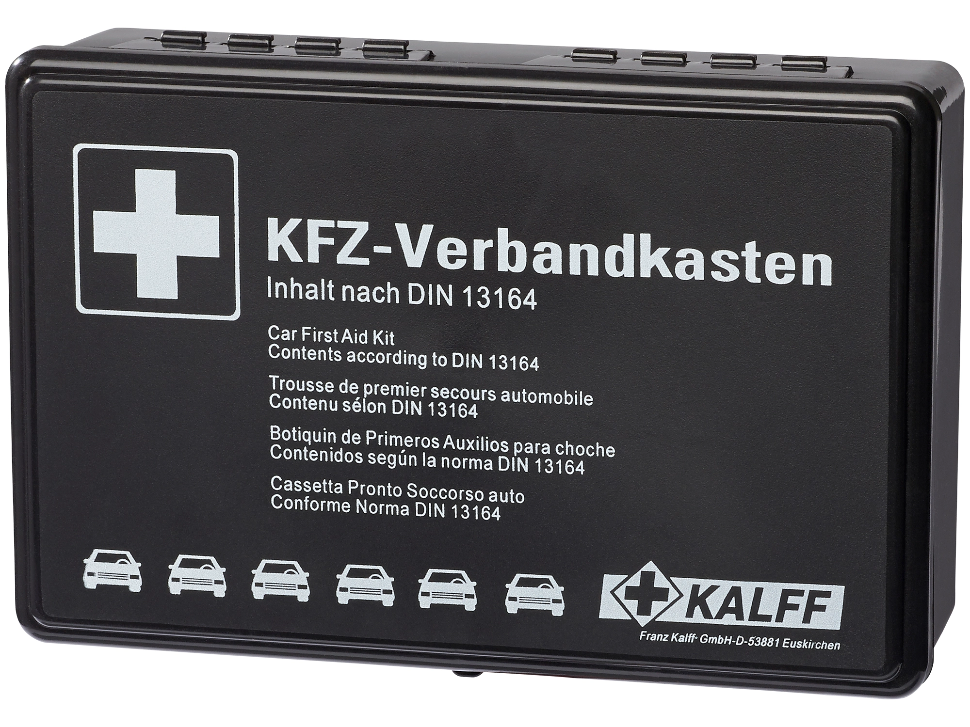KALFF KFZ-Verbandtasche Kompakt, Inhalt DIN 13164, schwarz