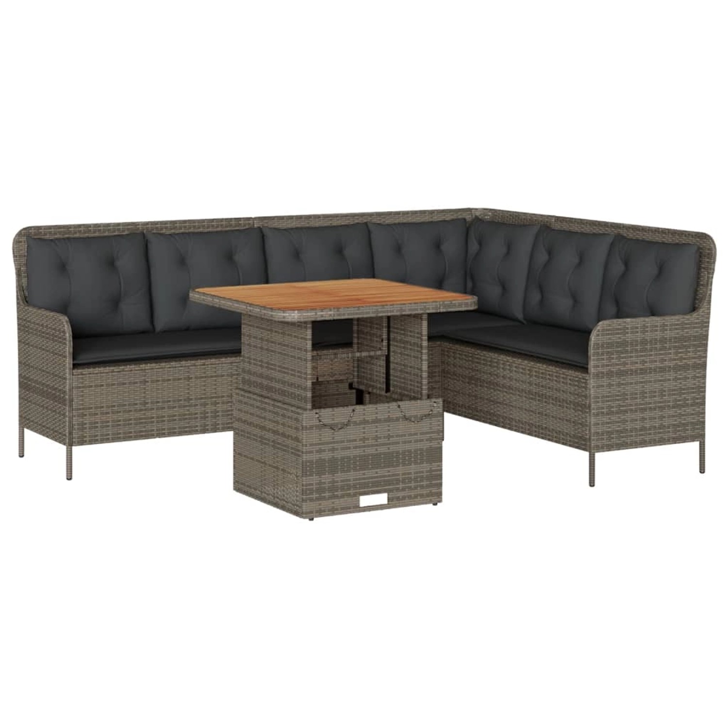 vidaXL 2-Tlg Garten-Sofagarnitur mit Auflagen Poly Rattan Grau 3262080