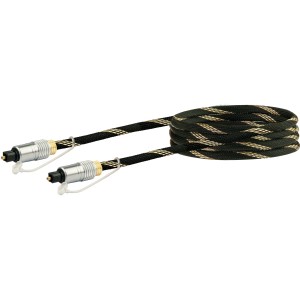 Schwaiger Lichtwellenleiter Kabel, 1,5 m, Toslink Stecker für digitale Audioübertragung.