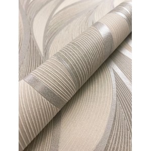 Rolle Newroom Vliestapete Faria Beige mit Wellen und Streifen Muster.