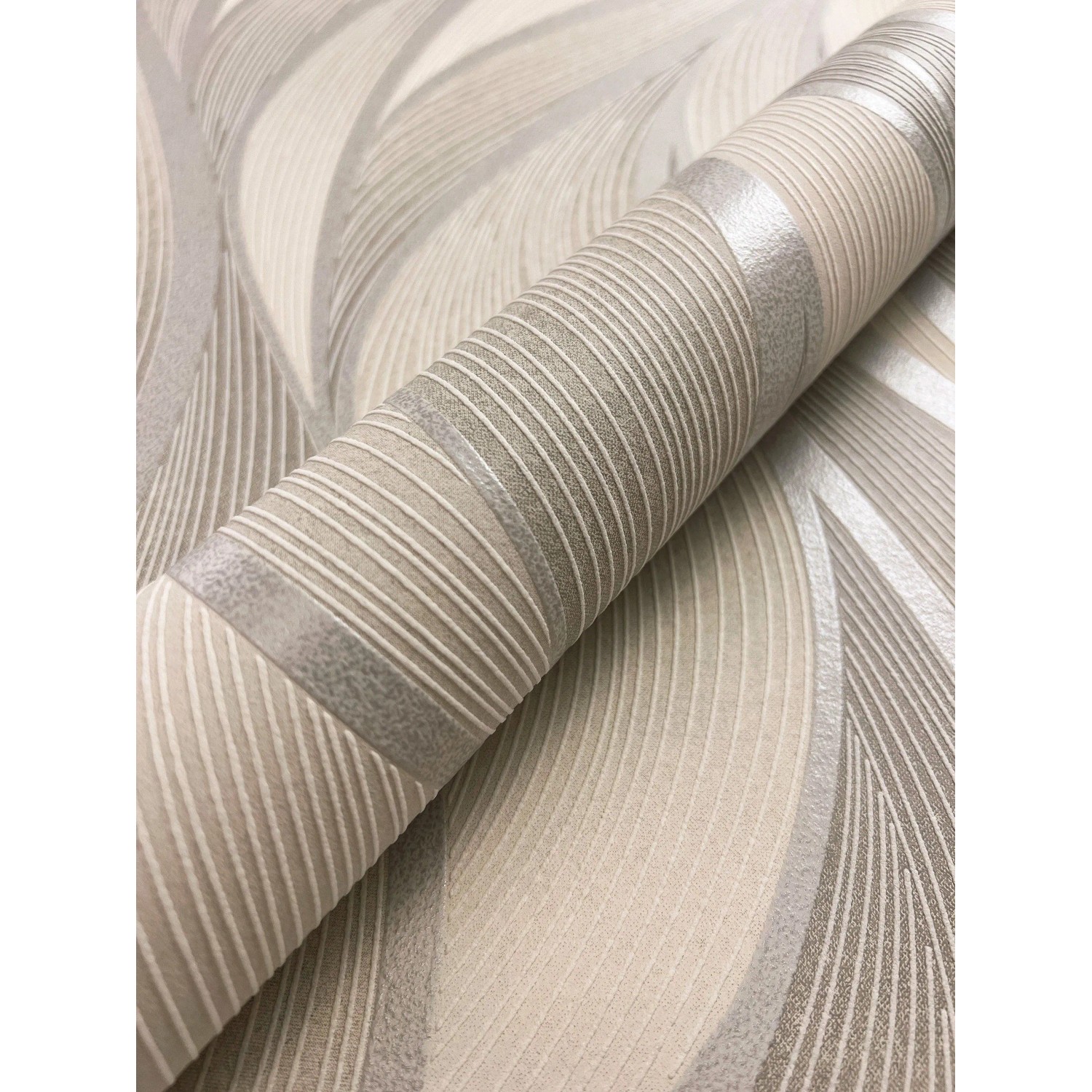 Newroom Vliestapete Faria Beige Wellen Streifen FSC®