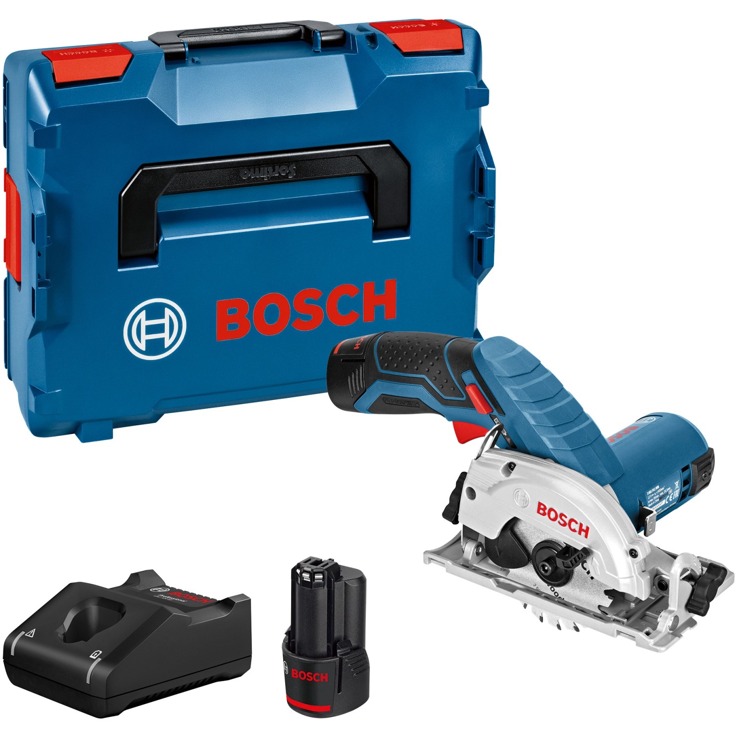 Bosch Professional Akku-Kreissäge GKS 12 V-26 mit 2 Akkus & Ladgerät in L-Boxx