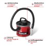 Einhell Aschesauger TC-AV 1830 D: Roter Aschesauger mit Schlauch und Metallsaugrohr.